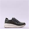 Remonte Lace Wedge Trainer With Side Zip - Forest Green